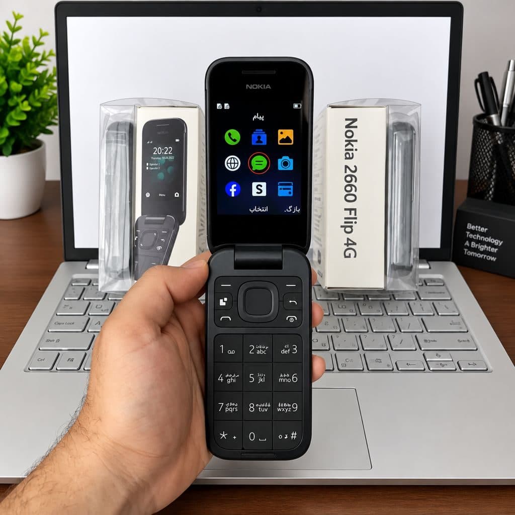 گوشی موبایل تاشو نوکیا Nokia 2660 Flip 4G ظرفیت 128 مگابایت (پک اورجینال) — تصویر ۸