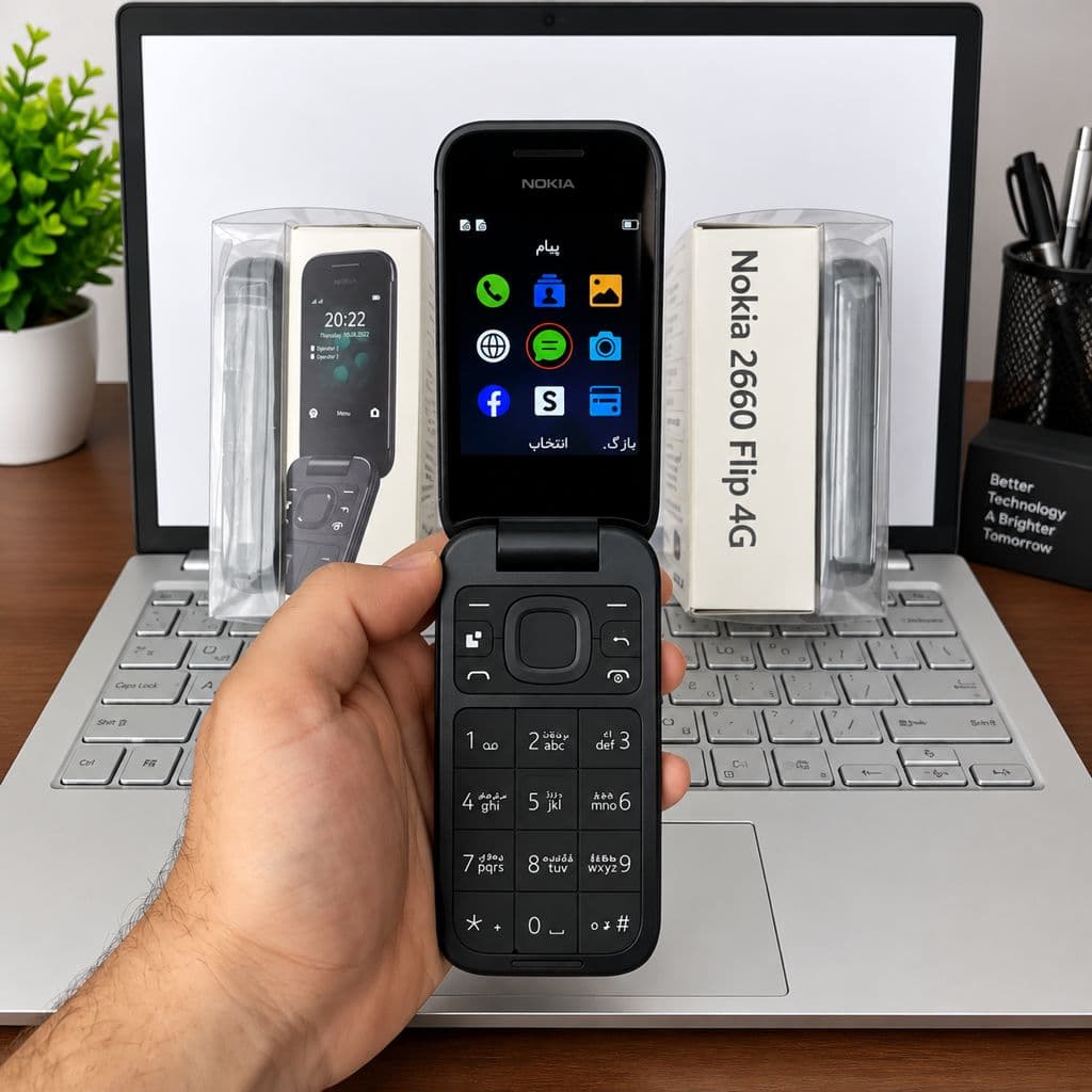گوشی موبایل تاشو نوکیا Nokia 2660 Flip 4G ظرفیت 128 مگابایت (پک اورجینال) — تصویر ۲