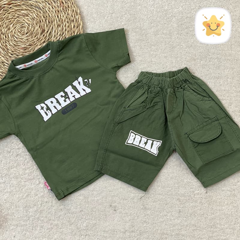 تیشرت شلوارک کتان پسرانه BREAK مناسب 1 تا 8 سال — تصویر ۴