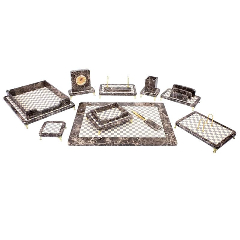 ست رومیزی مدیریتی چوب و چرم پایه دار 10 تکه قائم کد 910P — تصویر ۵