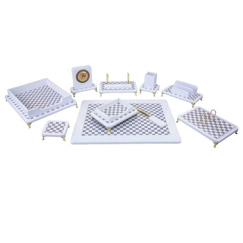 ست رومیزی مدیریتی چوب و چرم پایه دار 10 تکه قائم کد 910P — تصویر ۶