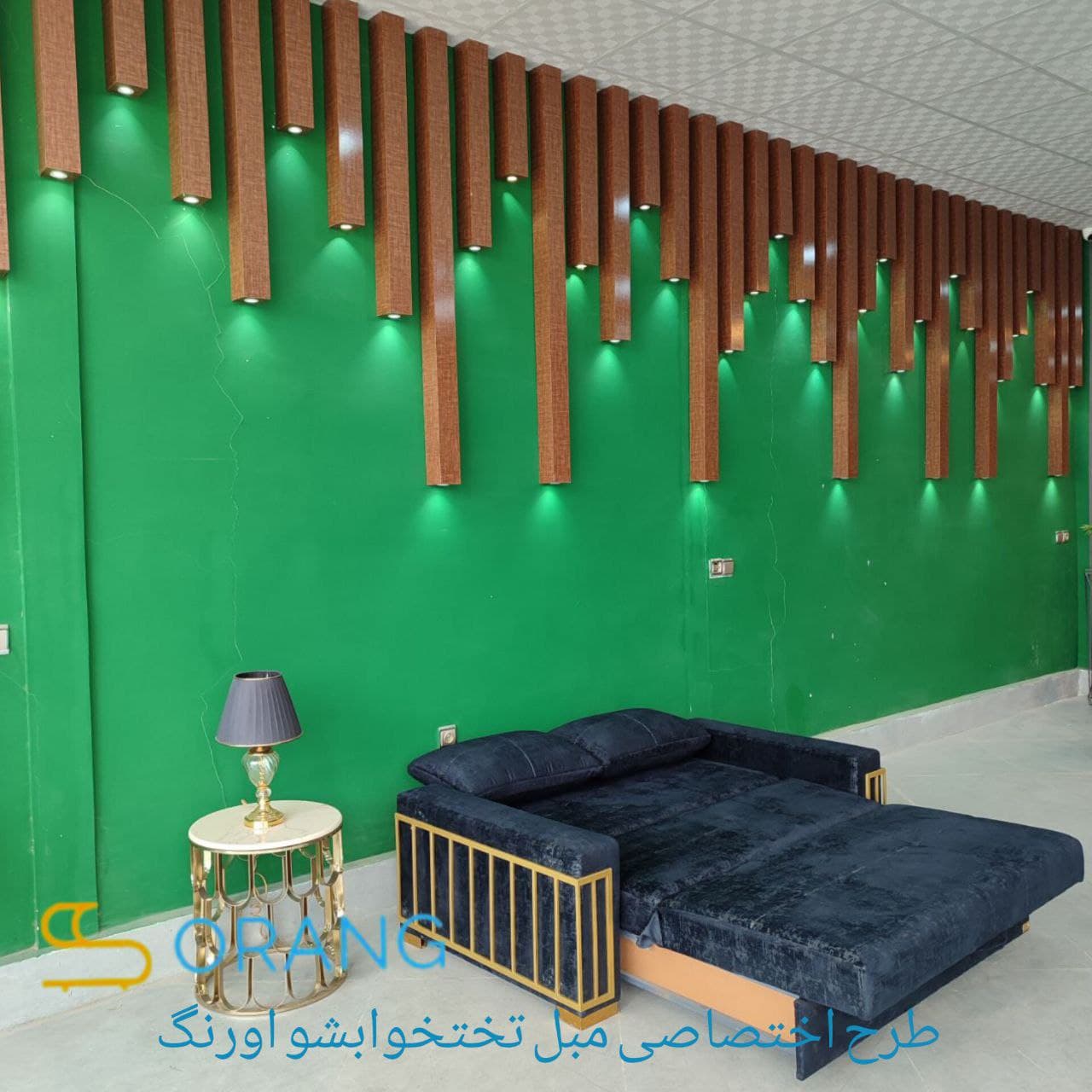 کاناپه تخت خوابشو مدل اکسان دسته مکعب اورنگ — تصویر ۳