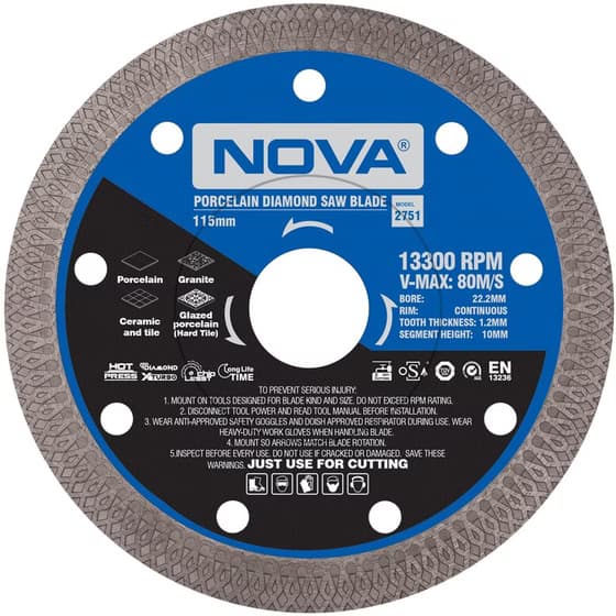 صفحه برش الماسه پرسلان بر 115 میلیمتر 2751 نووا nova