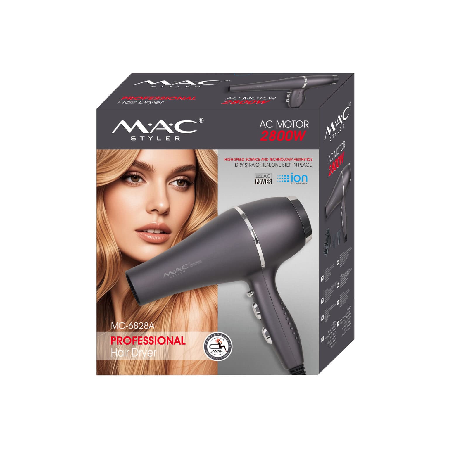 سشوار مک استایلر ۲۸۰۰ وات مدل MC-6828 A