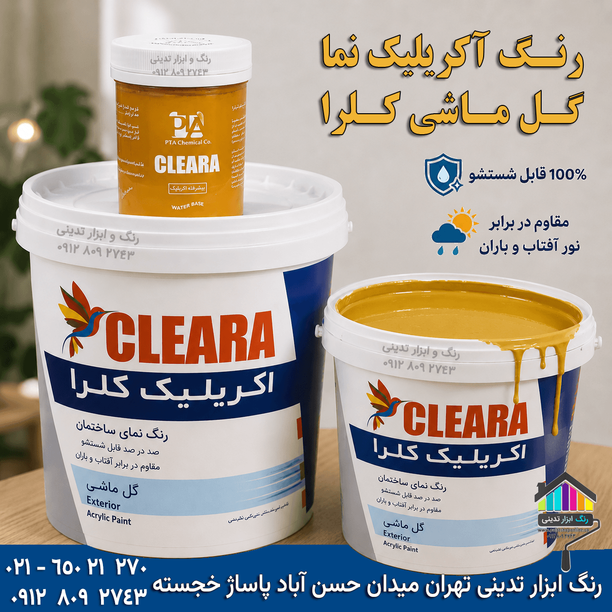 رنگ آکریلیک نما گل ماشی کلرا — تصویر ۶