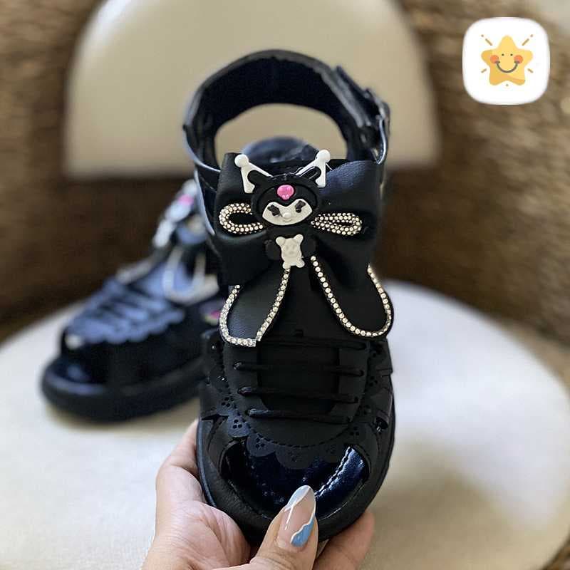 صندل دخترانه کرومی چرمی بند دار سایز 30 تا 35 — تصویر ۵