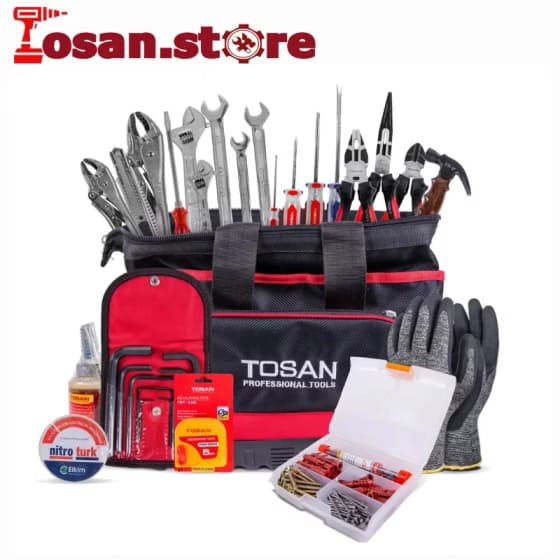 کیت ابزار ۴۱ پارچه توسن مدل T3500K با جنس برزنت TOSSAN — تصویر ۲