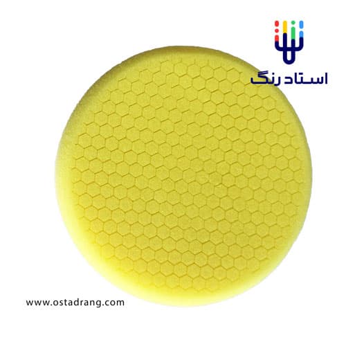 پد پولیش اسفنجی پشت پیچی زرد لانه زنبوری 150 میلیمتری (متوسط) Rizo