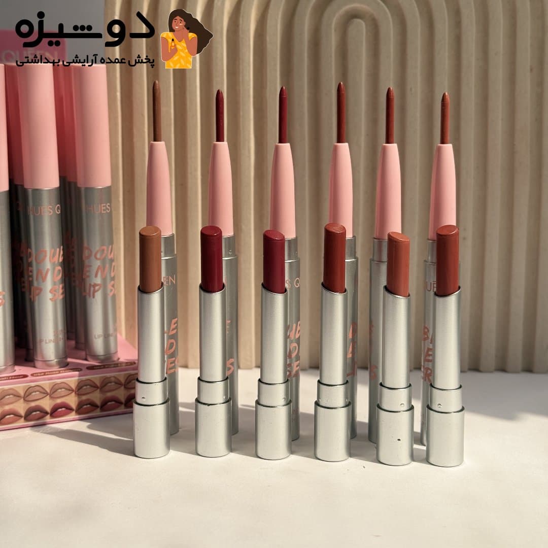 خط لب و رژ لب 0116 دوطرفه HUES QUEEN — تصویر ۱۲