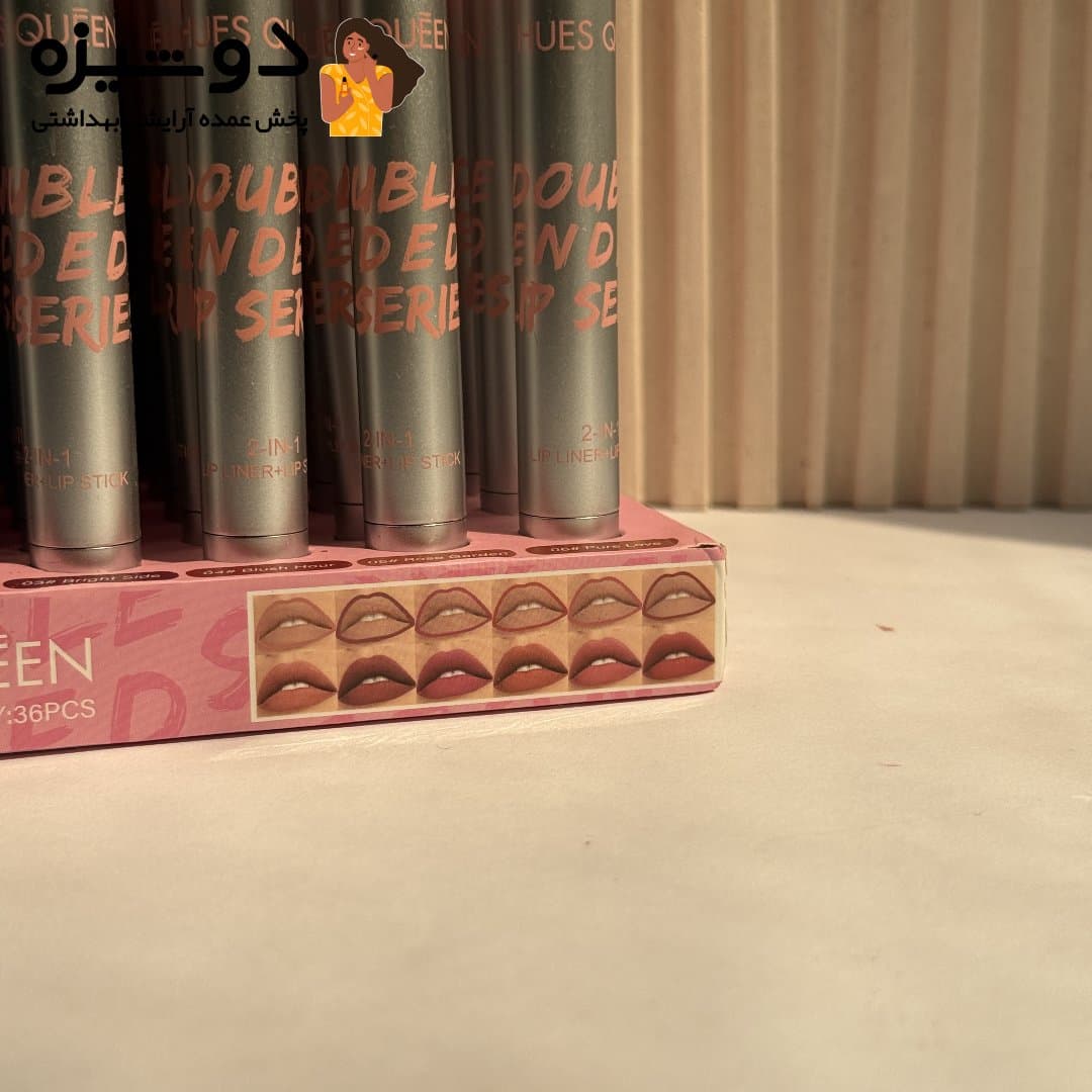 خط لب و رژ لب 0116 دوطرفه HUES QUEEN — تصویر ۷