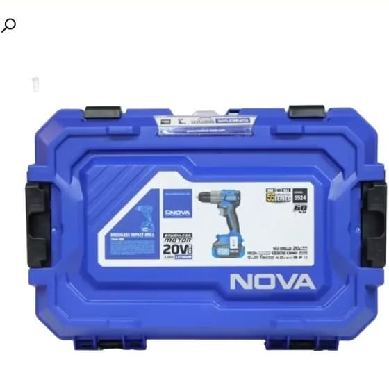 دریل شارژی چکشی نووا مدل 5524 براشلس ۲۰ ولت NOVA — تصویر ۲