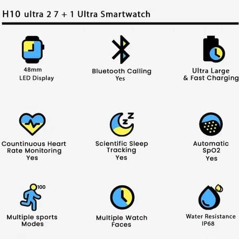 ساعت هوشمند HIO ULTRA نمایشگر ۴۹ میلیمتر با ۷ دستبند — تصویر ۳