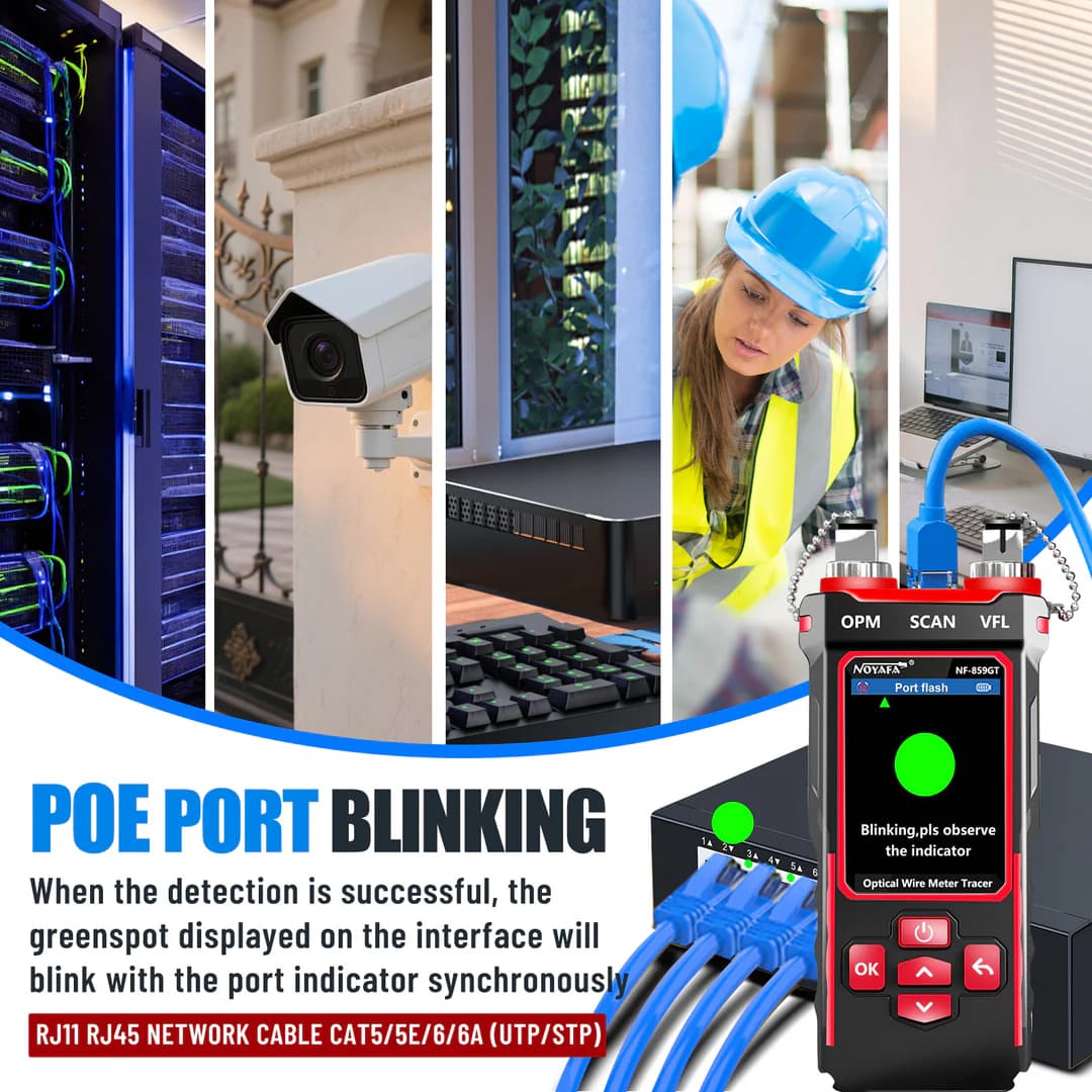 تستر شبکه و فیبر نوری ( VFL / OPM ) 10 کاره نویافا NF-859GT – Noyafa 10-in-1 Ethernet & Fiber Cable Tester — تصویر ۴