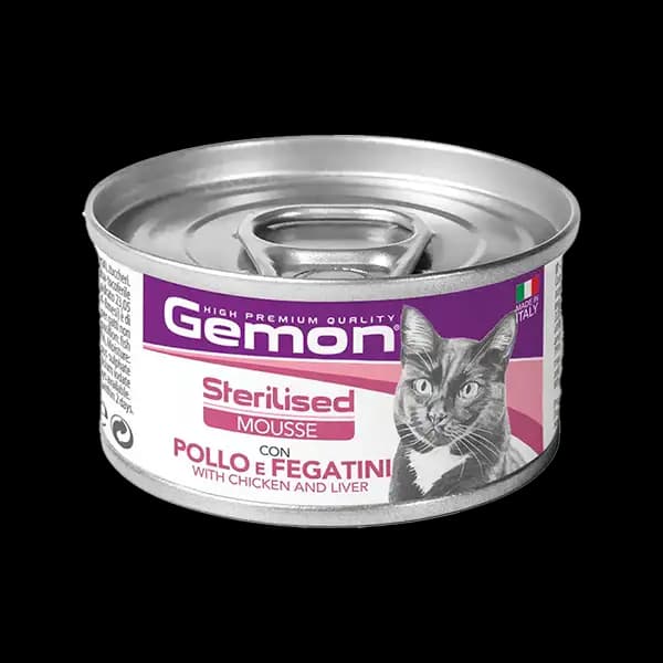 کنسرو گربه عقیم شده مونژه مدل جمون با طعم مرغ و جگر Monge Gemon Cat Canned Food وزن 85 گرم
