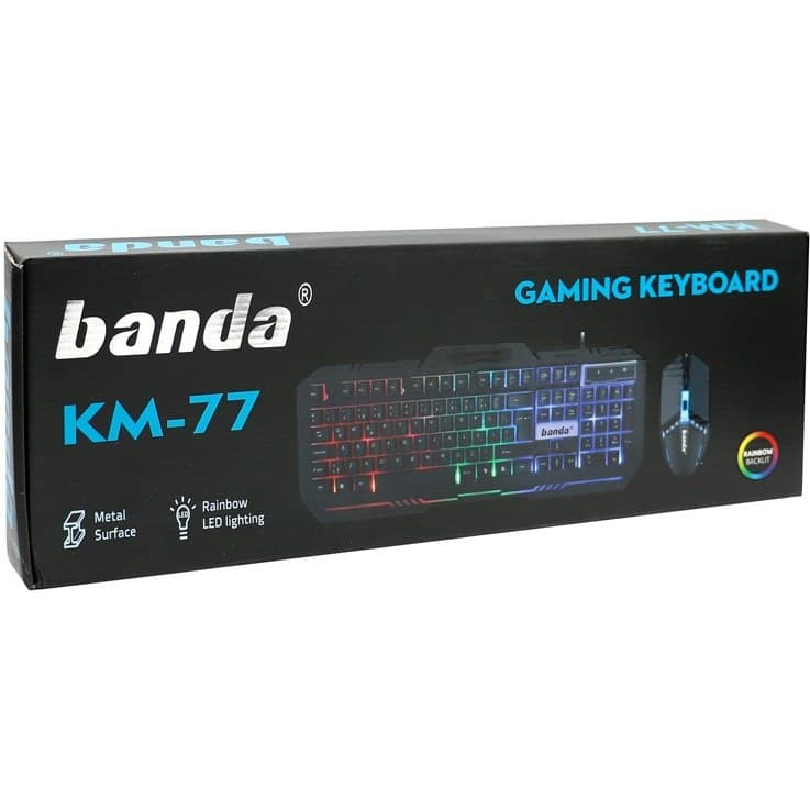 کیبورد و ماوس گیمینگ باندا مدل KM-77 RGB — تصویر ۴