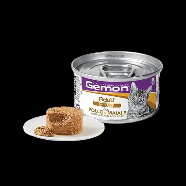کنسرو گربه مونژه مدل جمون با طعم مرغ و گوشت خوک Monge Gemon Can Chicken and Pork وزن 85 گرم — تصویر ۲