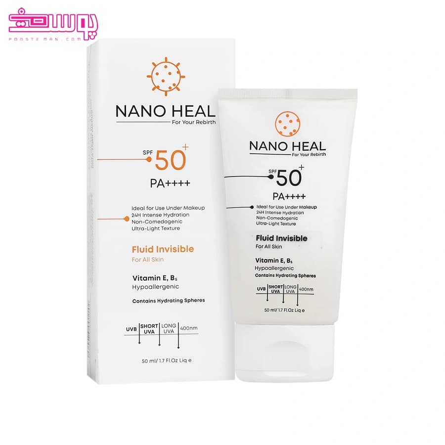 فلوئید ضد آفتاب انواع پوست نانوهیل SPF50 حجم 50ml