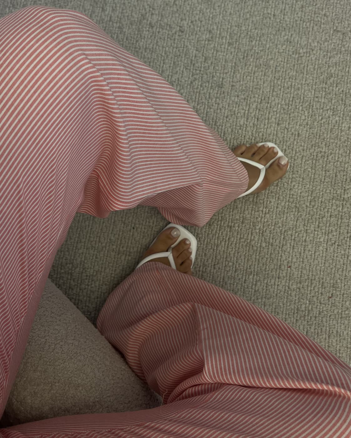 شلوار راحتی زنانه راه‌راه صورتی — تصویر ۳
