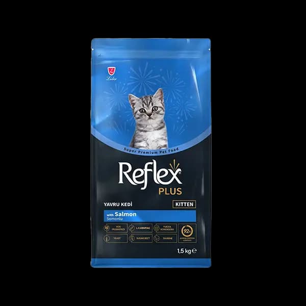 غذای خشک بچه گربه رفلکس پلاس با طعم سالمون Reflex Plus Kitten Food وزن 1.5 کیلوگرم
