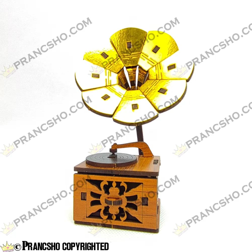 دکوری ساز گرامافون چوبی ایستاده رومیزی کشو دار — تصویر ۳