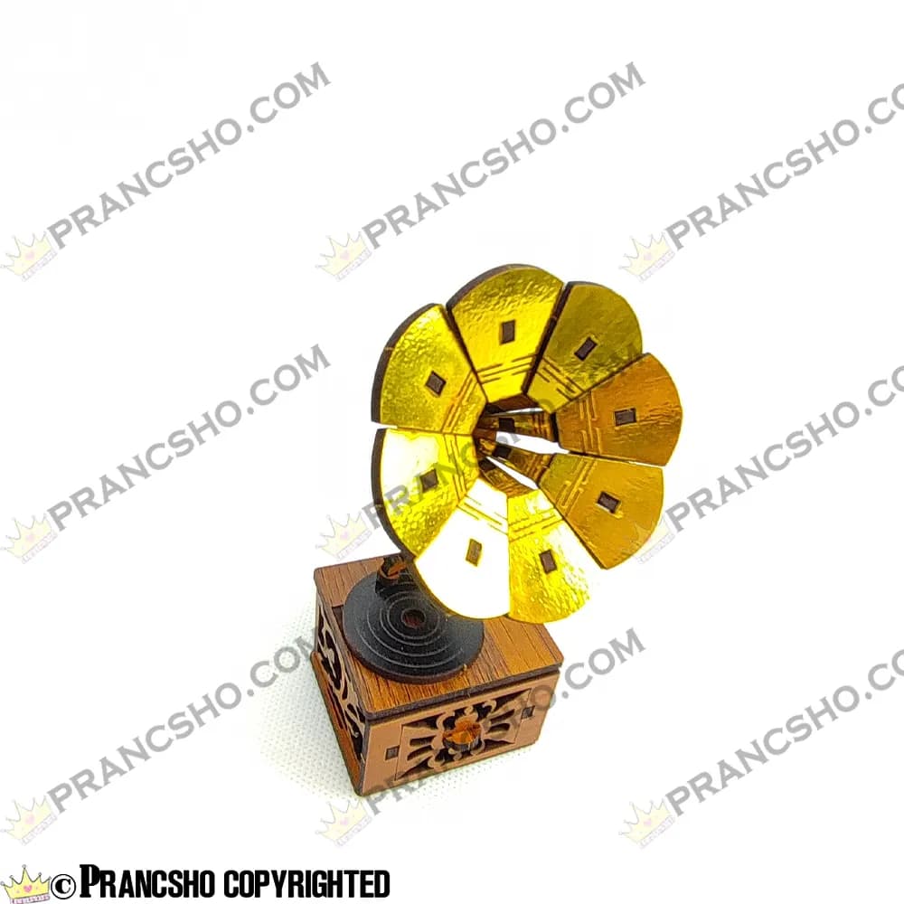دکوری ساز گرامافون چوبی ایستاده رومیزی کشو دار — تصویر ۶