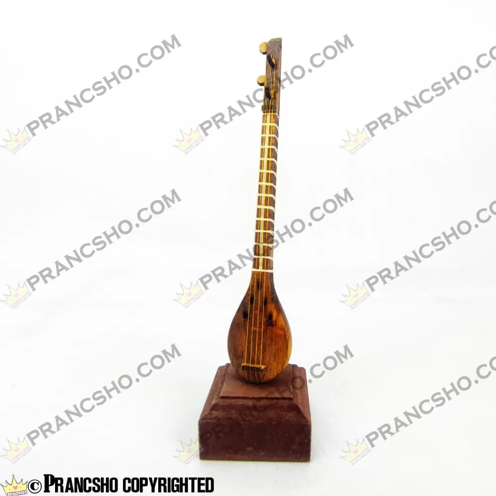دکوری ساز سه‌تار چوبی ایستاده با پایه