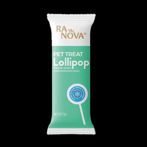 تشویقی آبنبات چوبی گربه لالی پاپ رنووا با طعم مرغ و بری توت Pet Treat Lollipop Ranova وزن 1.4 گرم
