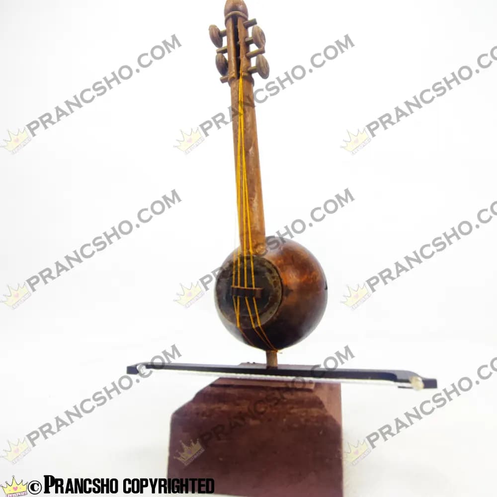 دکوری ساز کمانچه چوبی ایستاده با پایه و آرشه — تصویر ۸