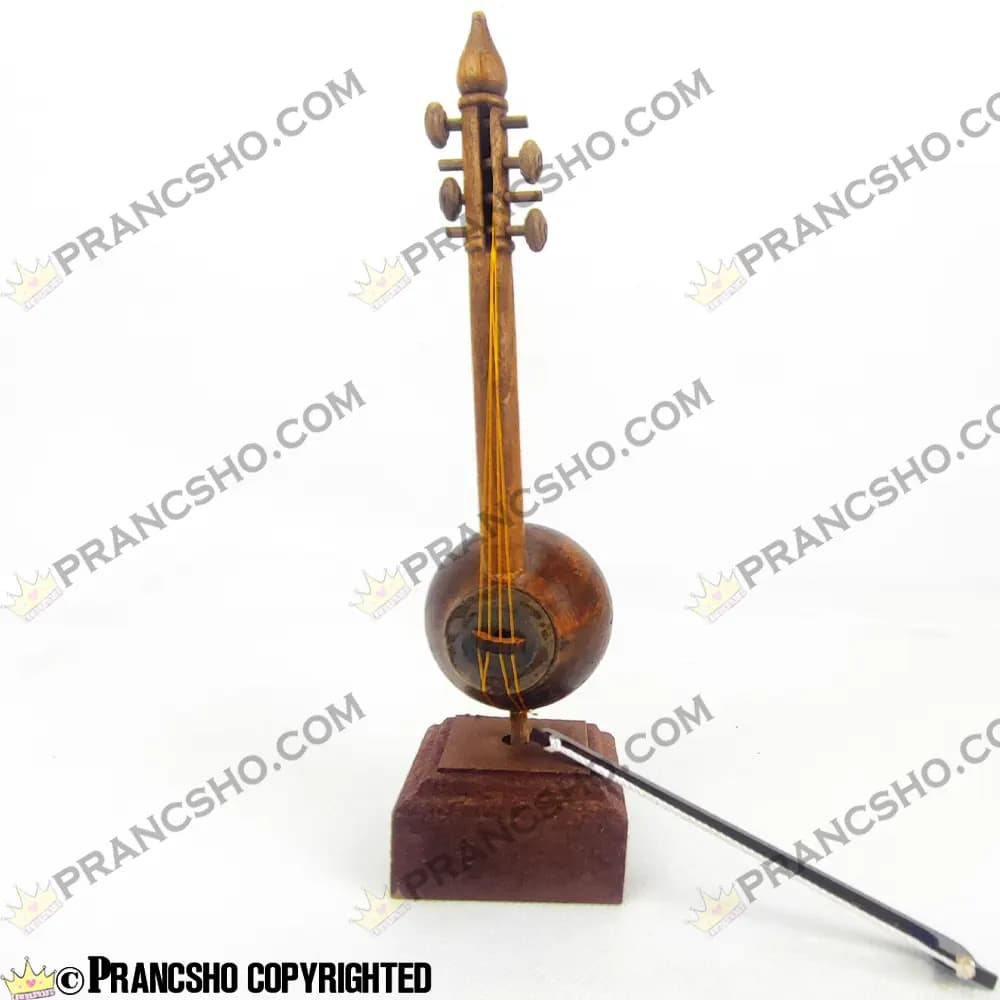دکوری ساز کمانچه چوبی ایستاده با پایه و آرشه — تصویر ۵