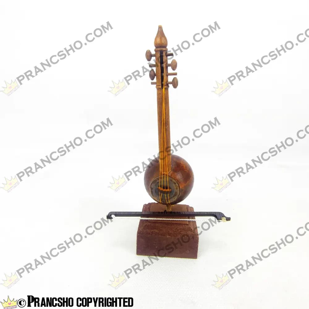 دکوری ساز کمانچه چوبی ایستاده با پایه و آرشه — تصویر ۴
