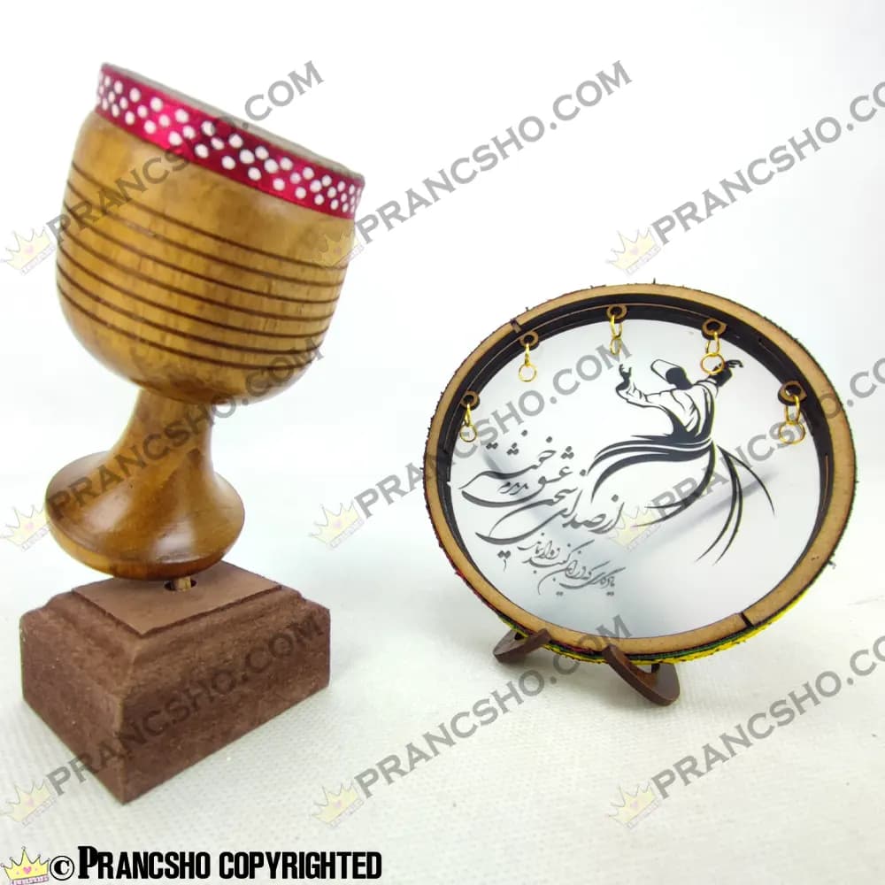 دکوری ساز دَف (داریه) چوبی کوچک — تصویر ۳