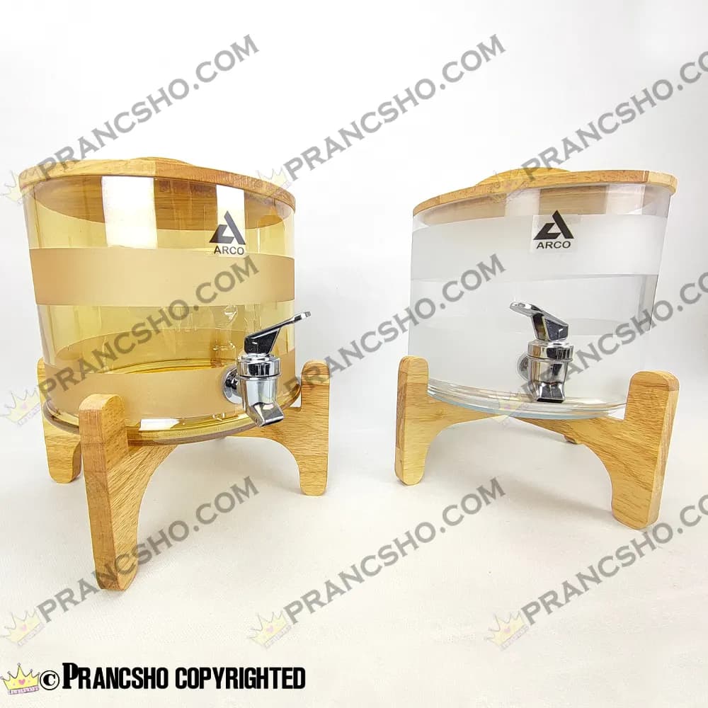 کلمن شیشه ای استوانه ای شیشه شامپاینی مات طرح مایورکات — تصویر ۳