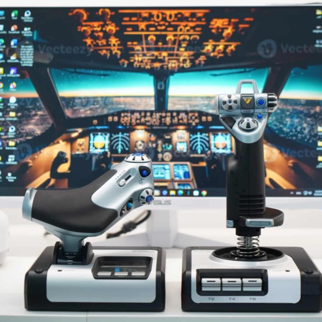 سیستم کنترل پرواز Logitech G Saitek X52 HOTAS — تصویر ۳