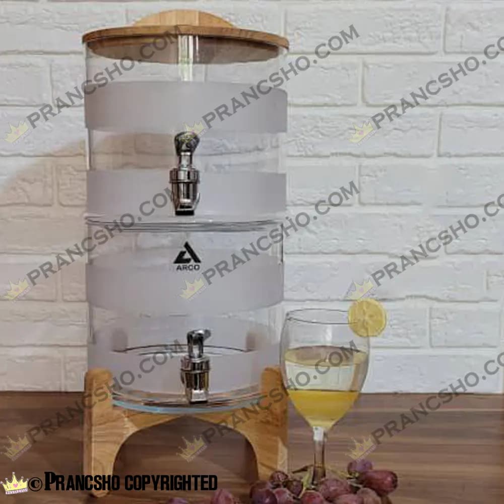 کلمن شیشه ای دو طبقه استوانه ای شیشه ساده مات طرح مایورکات — تصویر ۶
