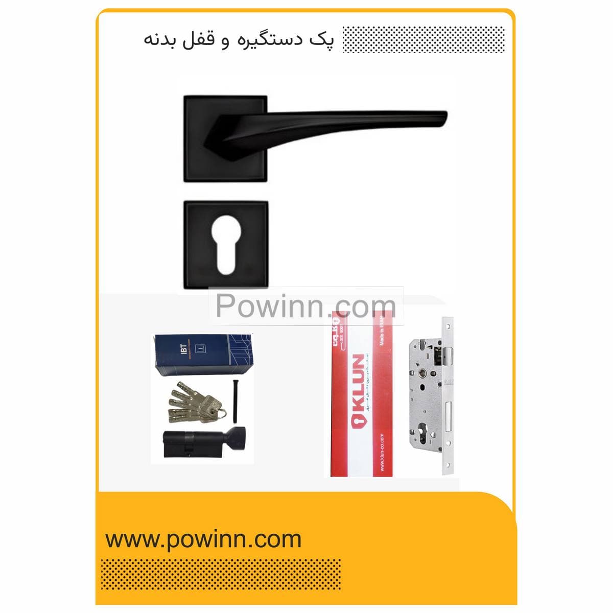 پک درب اتاق خواب دستگیره رزت 502 مشکی کلون