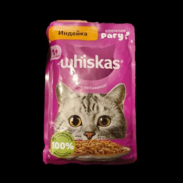 پوچ گربه ویسکاس با طعم گوشت بوقلمون در ژله Whiskas وزن 75 گرم