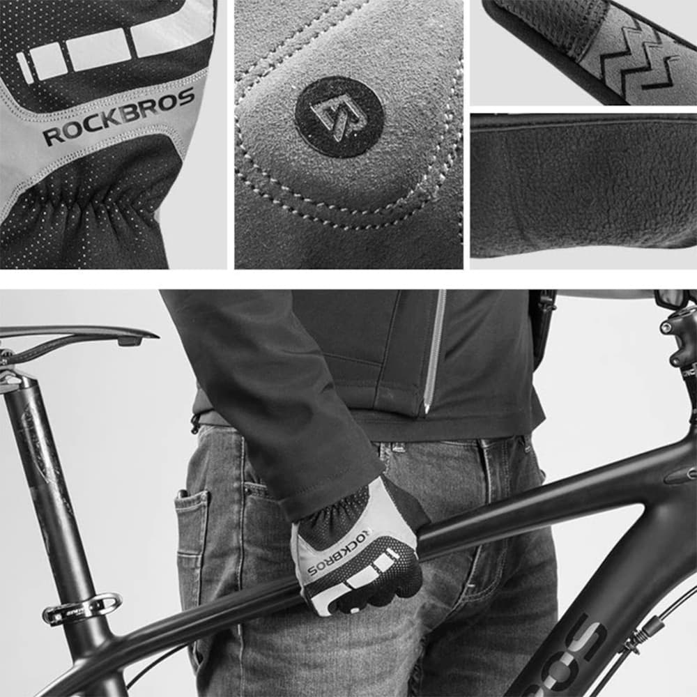 دستکش تمام انگشت زمستانی دوچرخه سواری و ورزشی راکبراس ROCKBROS S173BGR — تصویر ۷