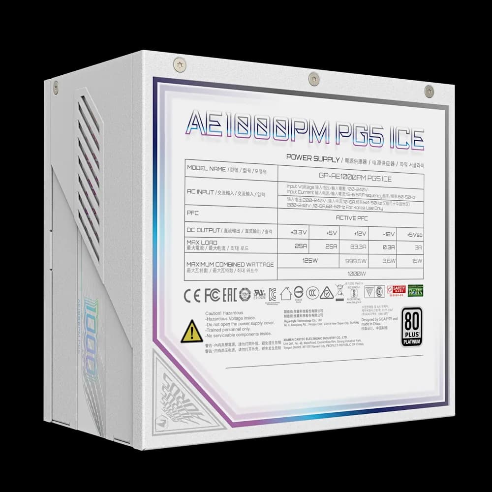 پاور 1000 وات گیگابایت مدل Aorus Elite 1000W ICE Platinum — تصویر ۶
