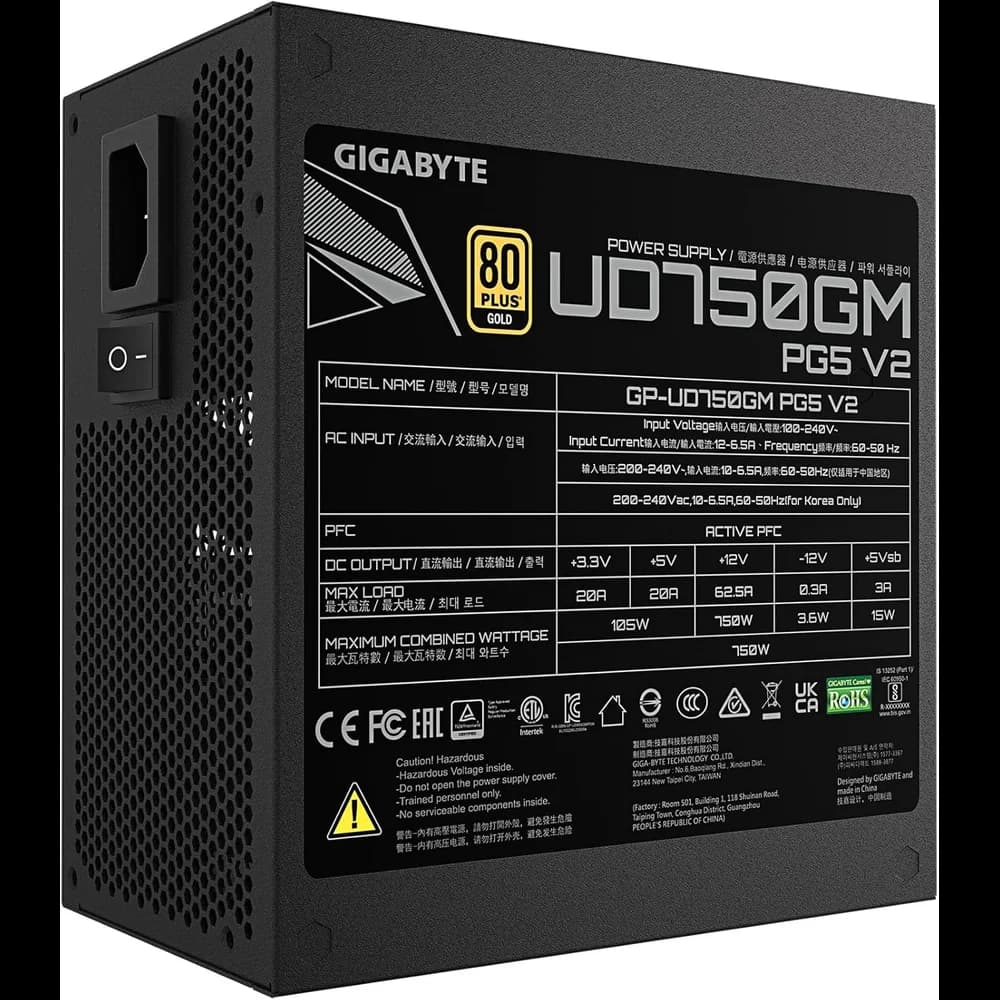 پاور 750 وات گیگابایت Gigabyte UD750GM V2 — تصویر ۴