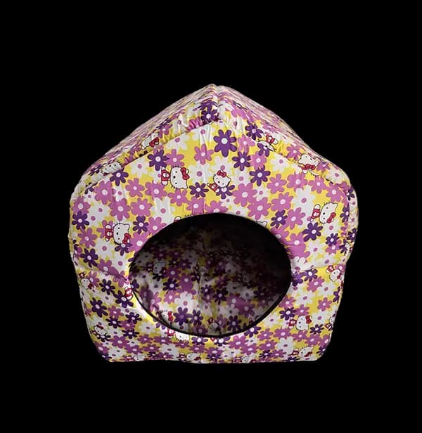 جای خواب سگ و گربه کلبه‌ای ۳ حالته طرح فانتزی — تصویر ۲