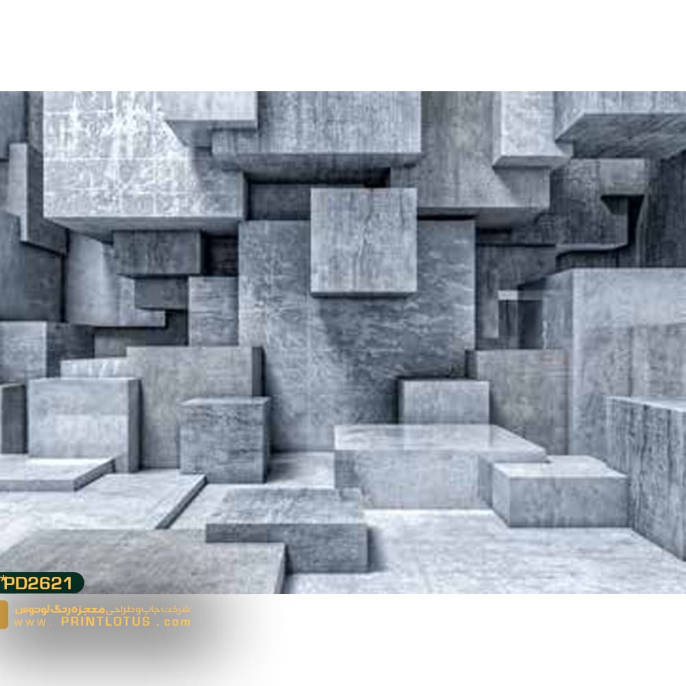 پوستر دیواری مربع مربع سه بعدی- کدpd2621