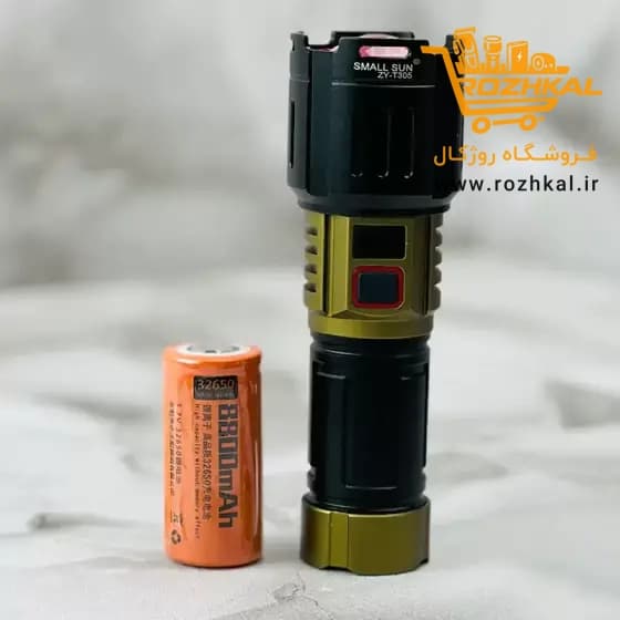 چراغ قوه پرقدرت اسمال سان مدل ZY-T305 با باتری 8800 و برد 800 متری اصلی و اورجینال — تصویر ۵