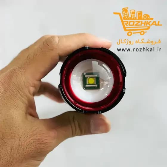 چراغ قوه پرقدرت اسمال سان مدل ZY-T305 با باتری 8800 و برد 800 متری اصلی و اورجینال — تصویر ۳