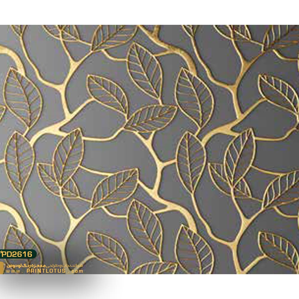 پوستر دیواری برگ شاخه ای طلایی سه بعدی-کدpd2616