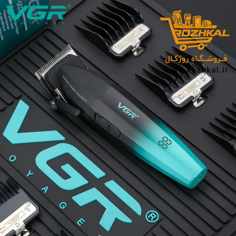 ماشین اصلاح حرفه‌ای وی جی آر مدل V-003 با تیغه سرامیکی و موتور ۹۰۰۰ مدل اورجینال — تصویر ۲
