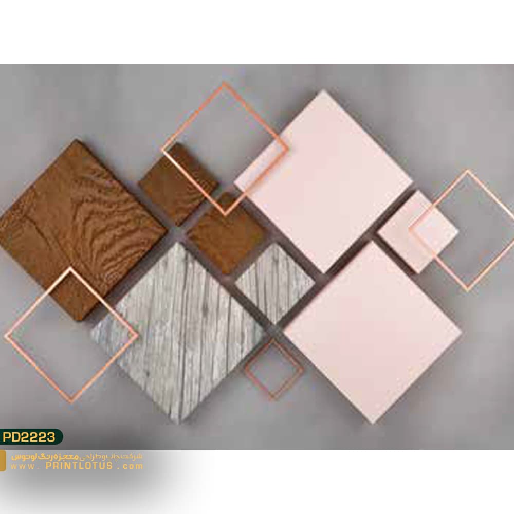 پوستر دیواری اشکال هندسی رنگی سه بعدی-کدpd2223