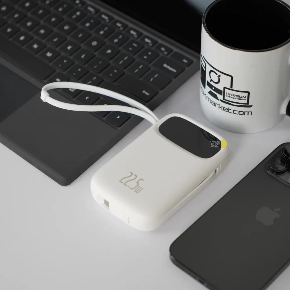 پاوربانک بیسوس 10000mAh مدل QPow2 Dual Cable — تصویر ۴