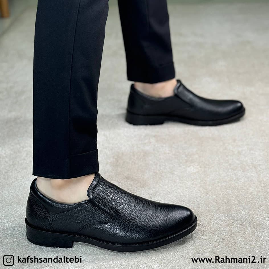 کفش طبی مردانه چرم طبیعی مدل چیتا کشی — تصویر ۳