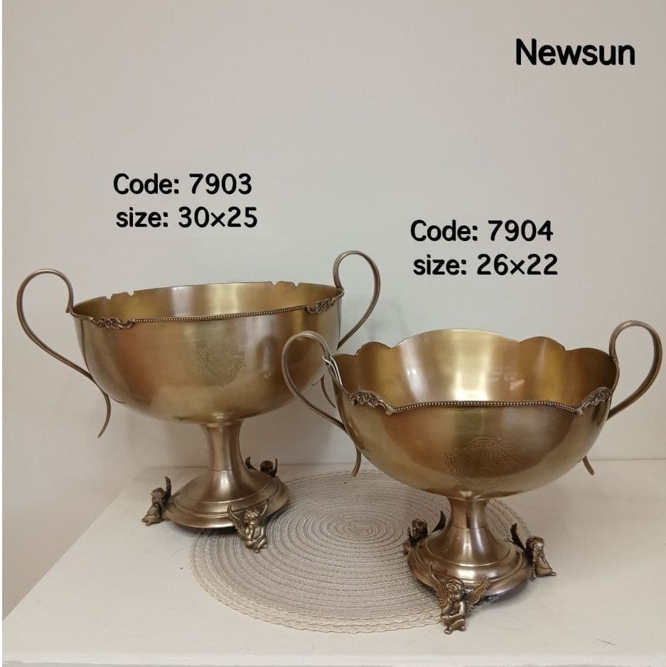 میوه خوری پایه دار هندی تمام برنج نیوسان مدل فرشته کد 7903