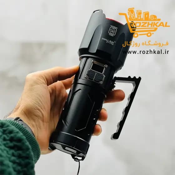 چراغ قوه اسمال سان مدل ZY-T709 با برد نور ۱۰۰۰ متر و باتری مدار دار اصلی نمایشگر دیجیتال پک اورجینال — تصویر ۵